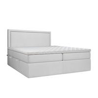 BOXBETT Jodan 140/200 cm Hellgrau im Megan Stoff - Hellgrau/Schwarz, Holz/Holzwerkstoff (140/200cm) - AltaBeds