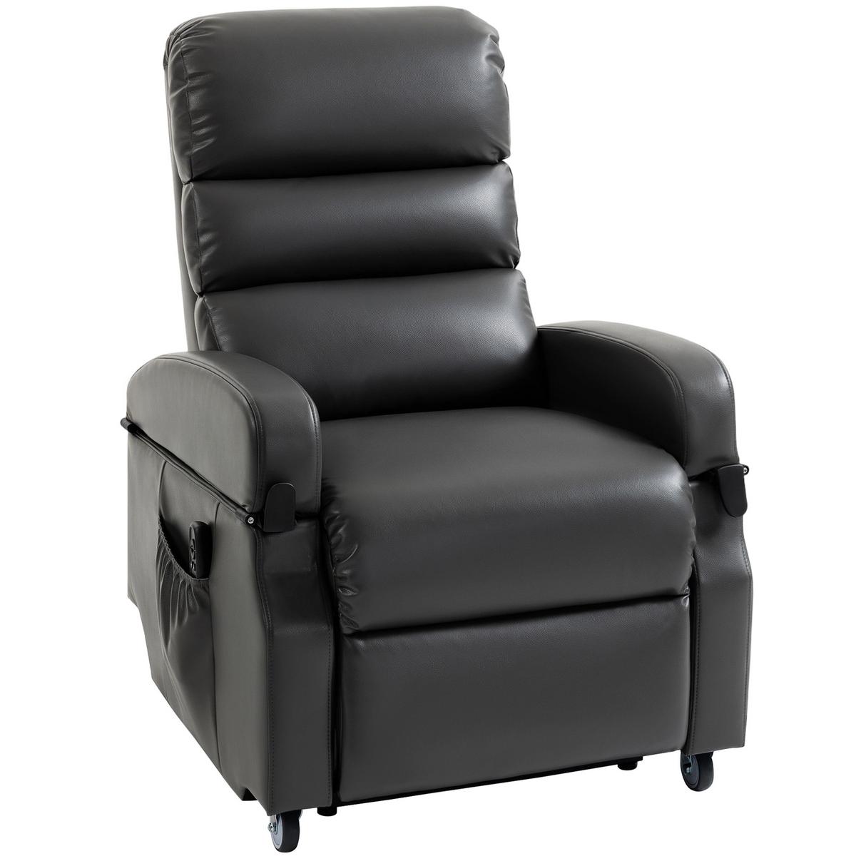 FERNSEHSESSEL mit Aufstehfunktion Dunkelgrau - Dunkelgrau, Kunststoff/Metall (78/110/98cm) - HOMCOM