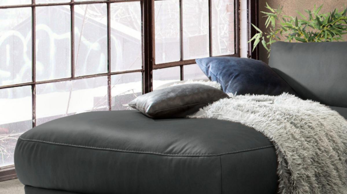 ECKSOFA MOTORISCHER RELAXFUNKTION LOLA Schwarz Leder Relaxfunktion - Schwarz, Leder (233/178cm) - KAWOLA