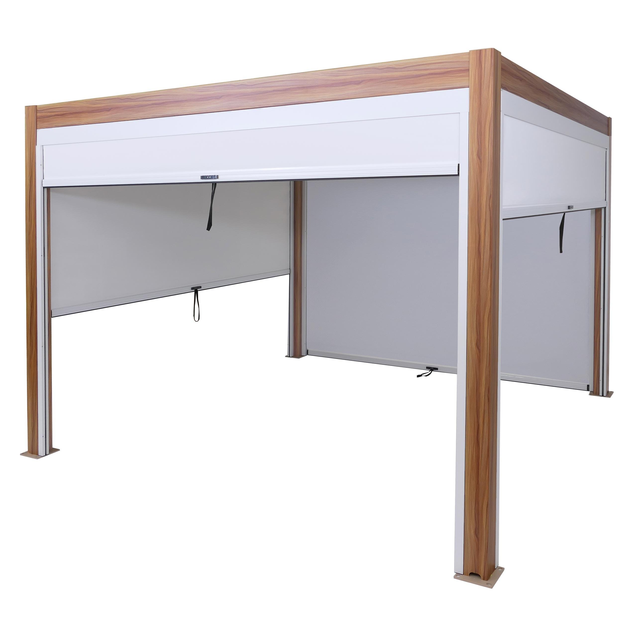 PERGOLA MIT SEITENWAND Weiß - Weiß, Metall (300/220/300cm) - MCW