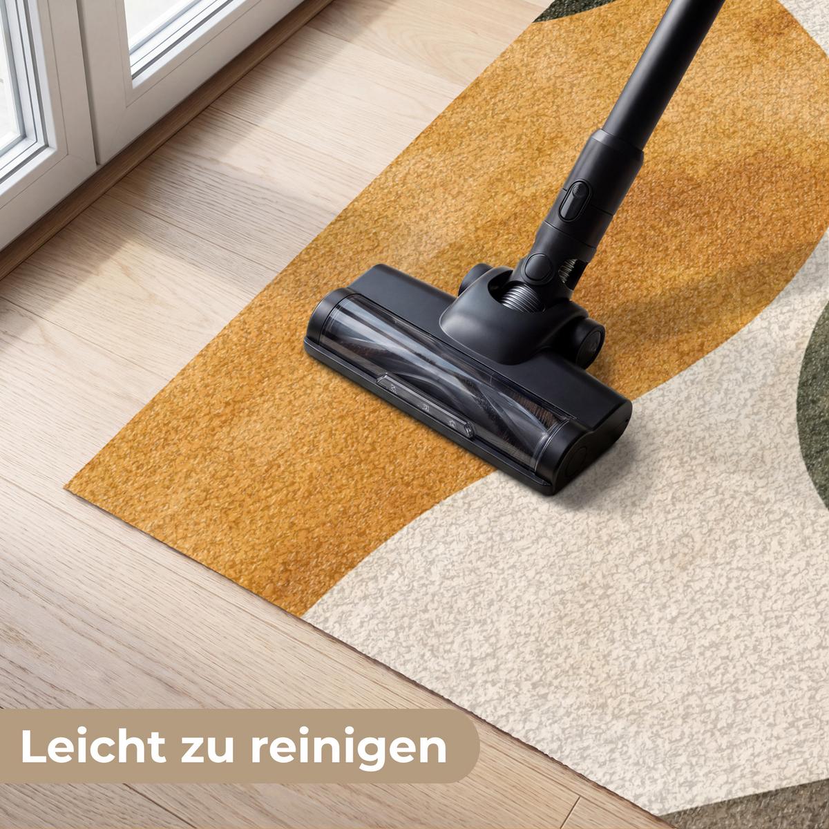 FUSSMATTE Formen - Ockergelb - Abstrakt Flurteppich 150x90 cm - Multicolor, Kunststoff (150/0.4cm) - MuchoWow