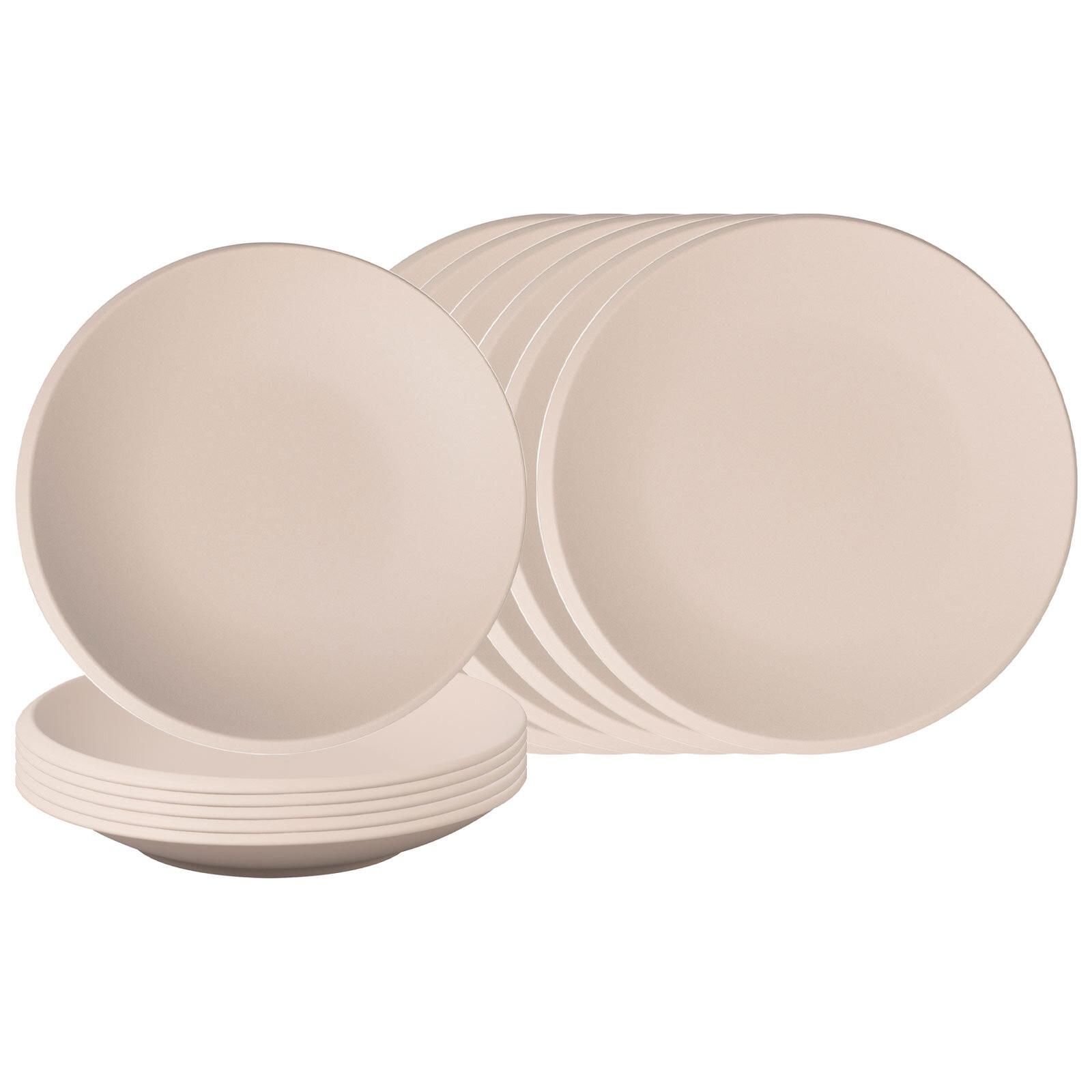 TELLER- & SCHALENSET NewMoon beige 12-tlg. - Beige, Keramik (2/2/2cm) - Villeroy & Boch