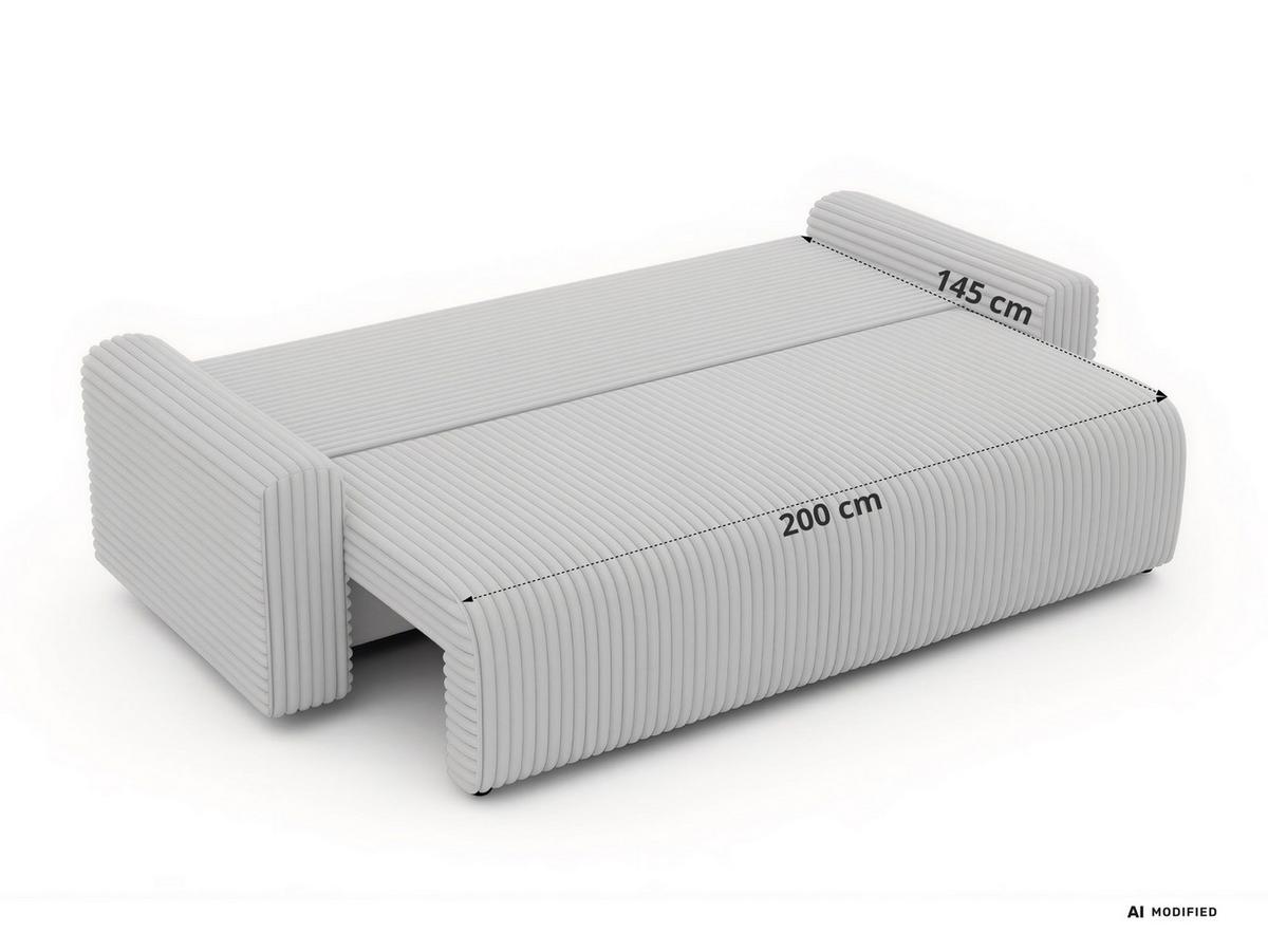 3-SITZER-SOFA NESSARO - Grau Cord - Schwarz/Grau, Kunststoff/Textil (243/92/90cm) - MKS