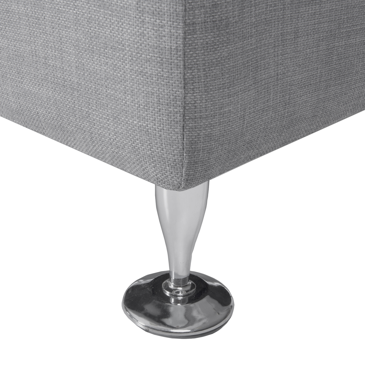 7-SITZER-SOFA mit Ottomane Polyester Grau Rotunde - Grau, Textil (448/76/236cm) - Beliani