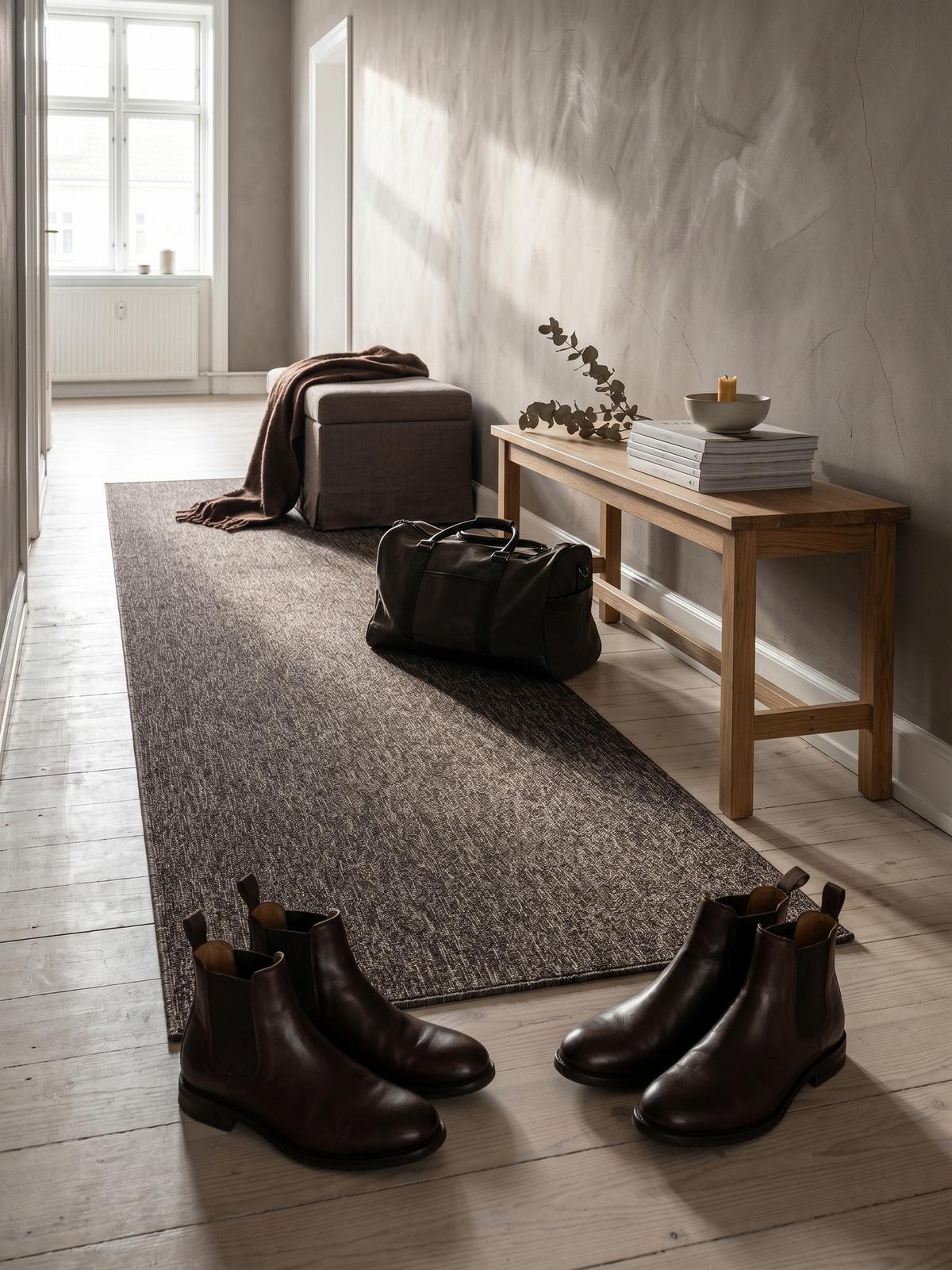 KURZFLORTEPPICH AMMER, einfarbig, Braun, 80 x 250 cm - Braun, Textil (250/80cm) - KADIMA DESIGN