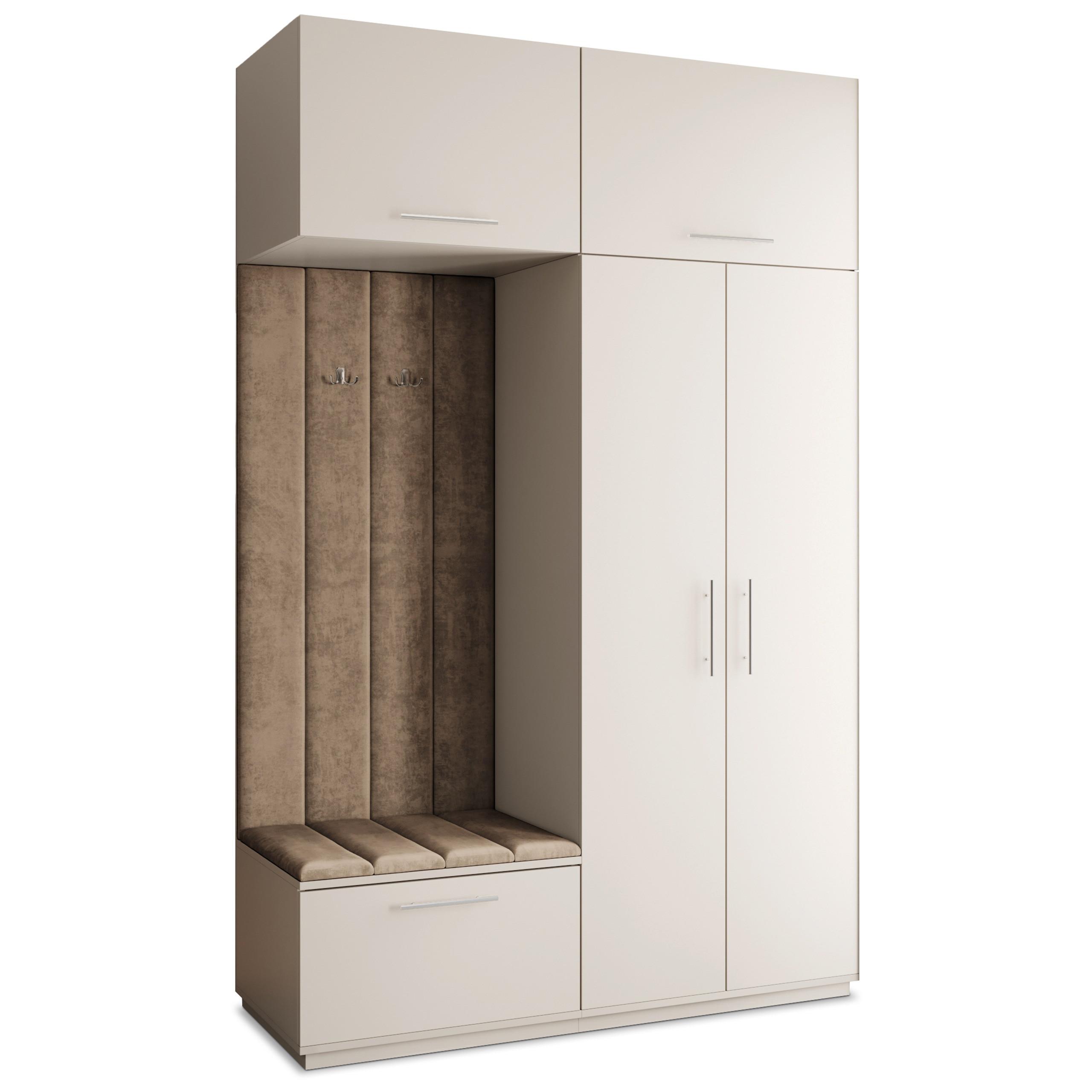 GARDEROBENSCHRANK REMA 150/240/60 cm Modern Garderobe-Set Kaschmir - Kaschmir/Mokka, Holzwerkstoff (150/240/60cm) - MASSENO