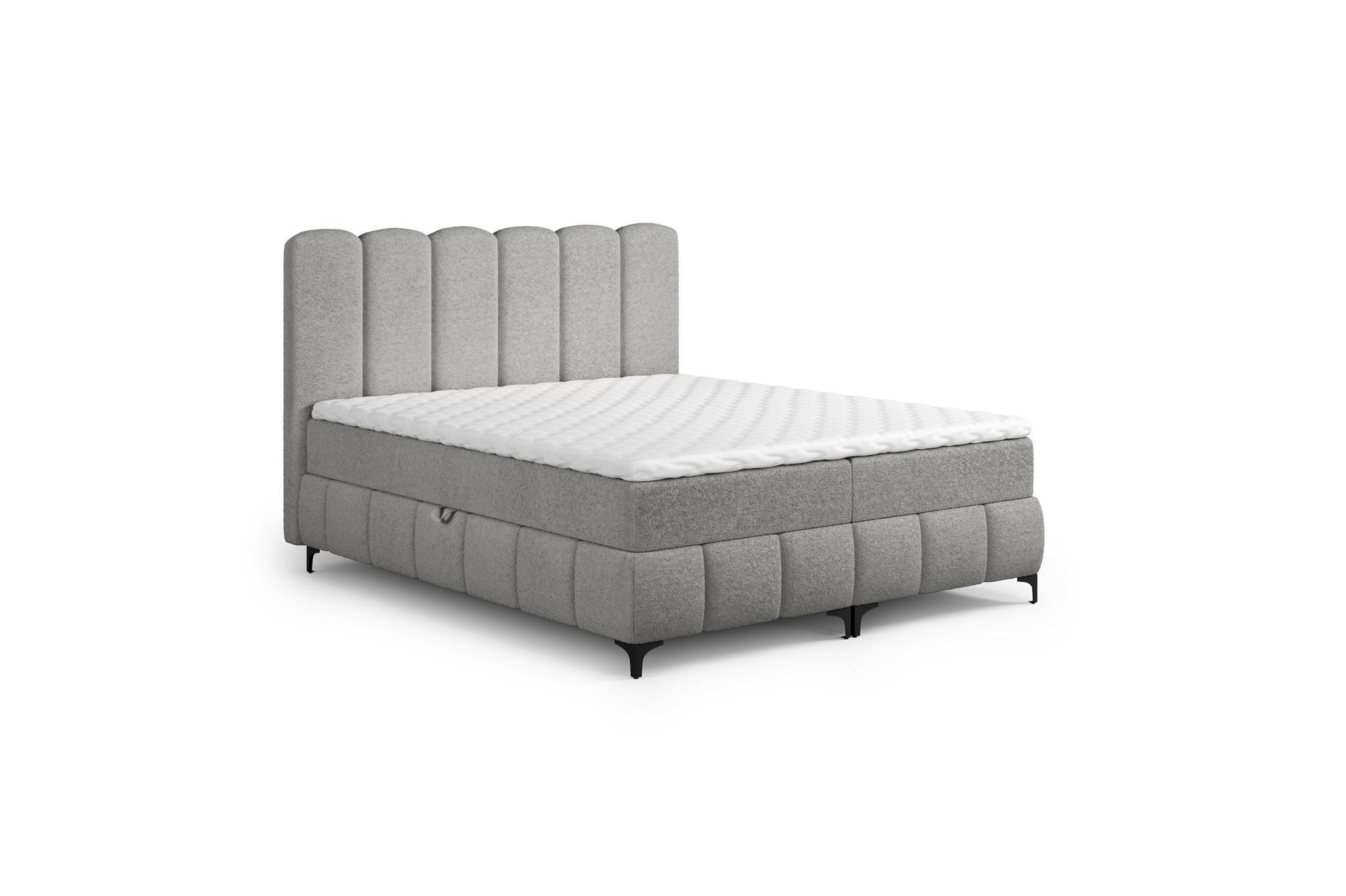 BOXBETT Isabel - Hellgrau, Holzwerkstoff/Textil (160/200cm) - Fun Möbel