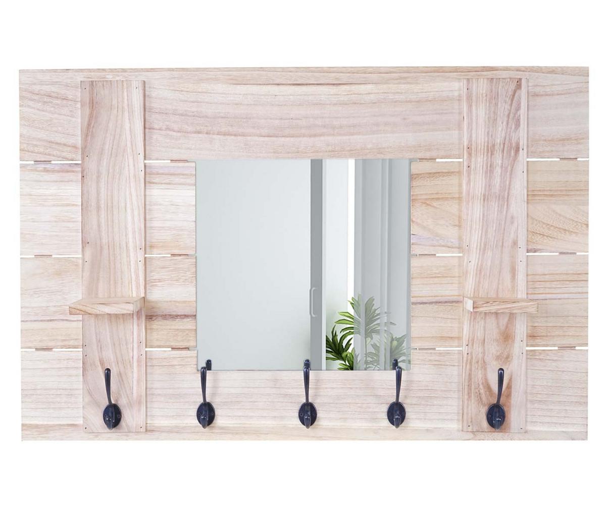 WANDGARDEROBE MIT SPIEGEL Braun - Braun, Holz (90/60/14cm) - MCW