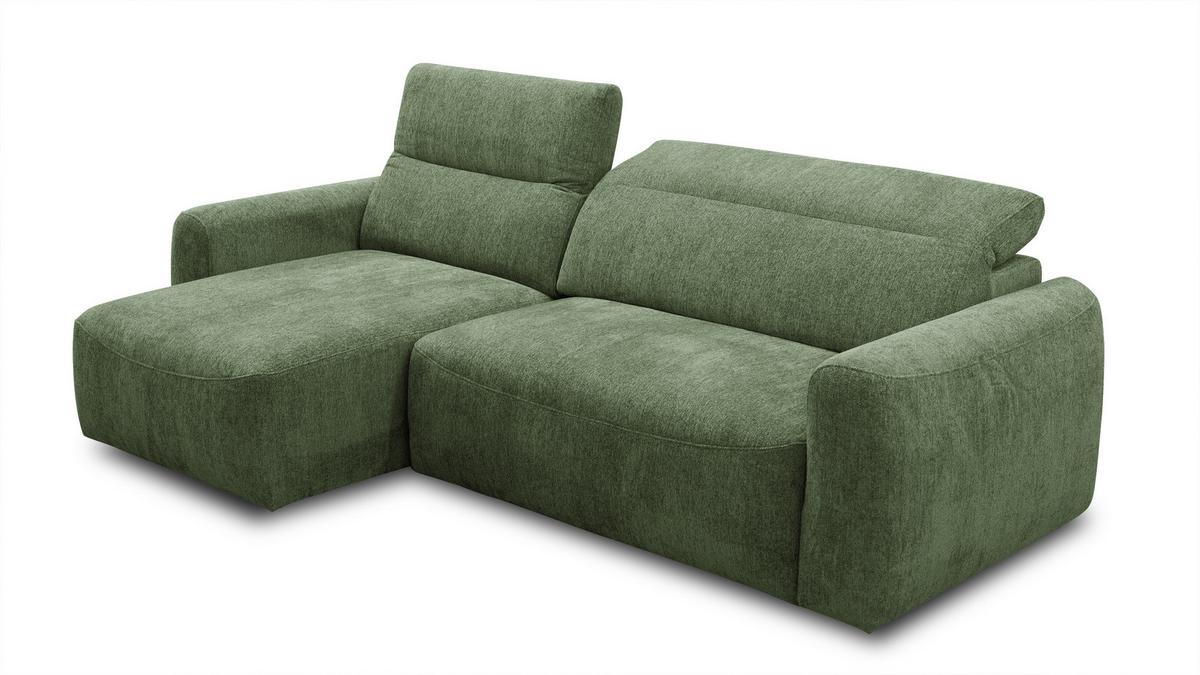 ECKSOFA NERO 4-Sitzer, dunkelgrün - Dunkelgrün/Schwarz, Holz/Textil (272/81/159cm) - Wozimo