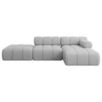 ECKSOFA modulares Sofa Lizur-L1 - 285x160x70 cm Hellgrau Bouclé - Hellgrau, Holzwerkstoff/Textil (285/160cm) - ALTDECOR