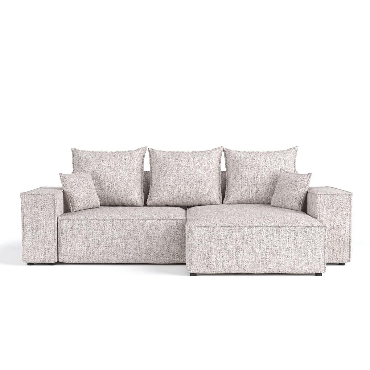 ECKSOFA SENSO mit Schlaffunktion Beige im Neve Stoff - Beige/Schwarz, Holz/Holzwerkstoff (255/148cm) - AltaBeds