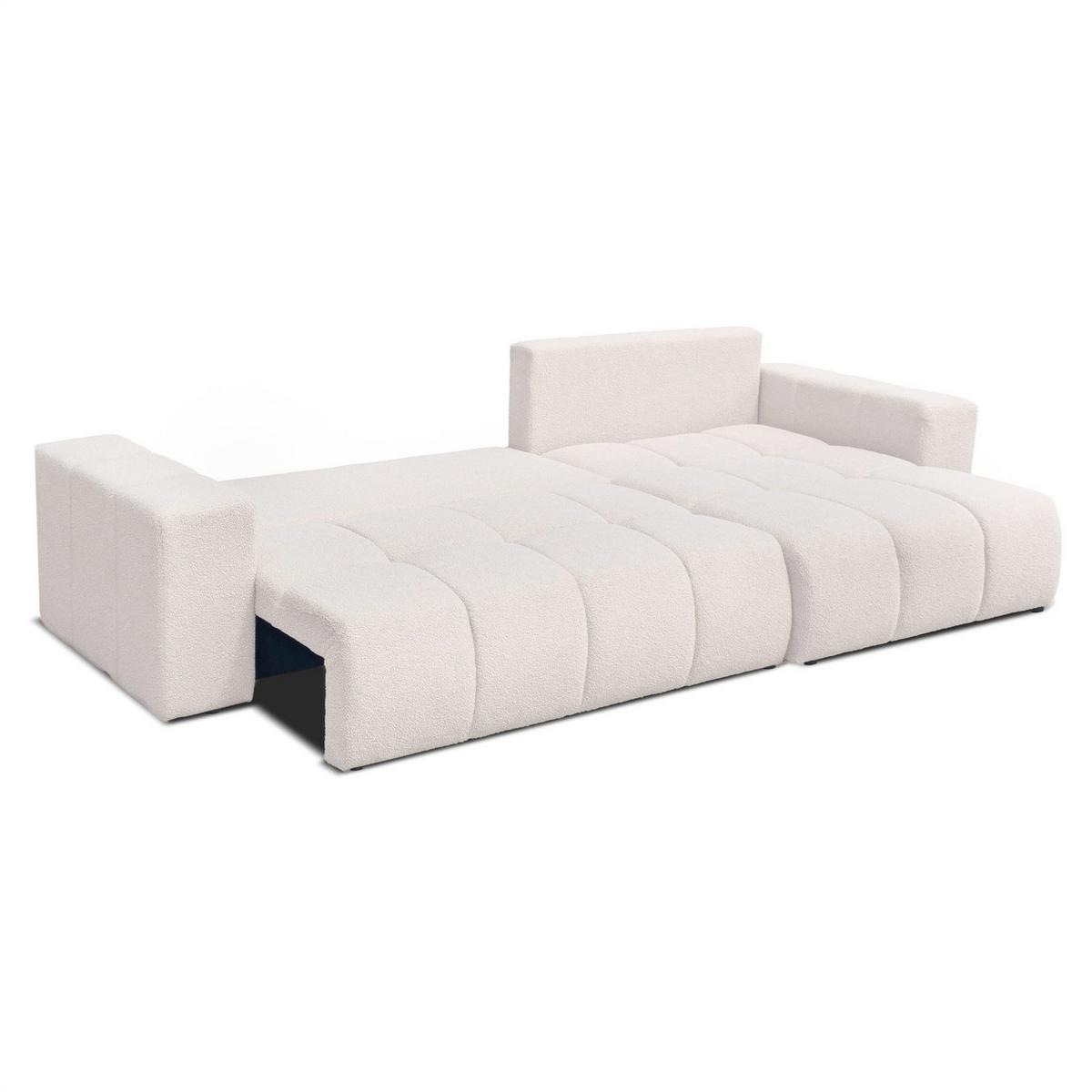 ECKSOFA Anabel Max Mit Schlaffunktion - Weiß, Holzwerkstoff/Textil (145/278cm) - Fun Möbel