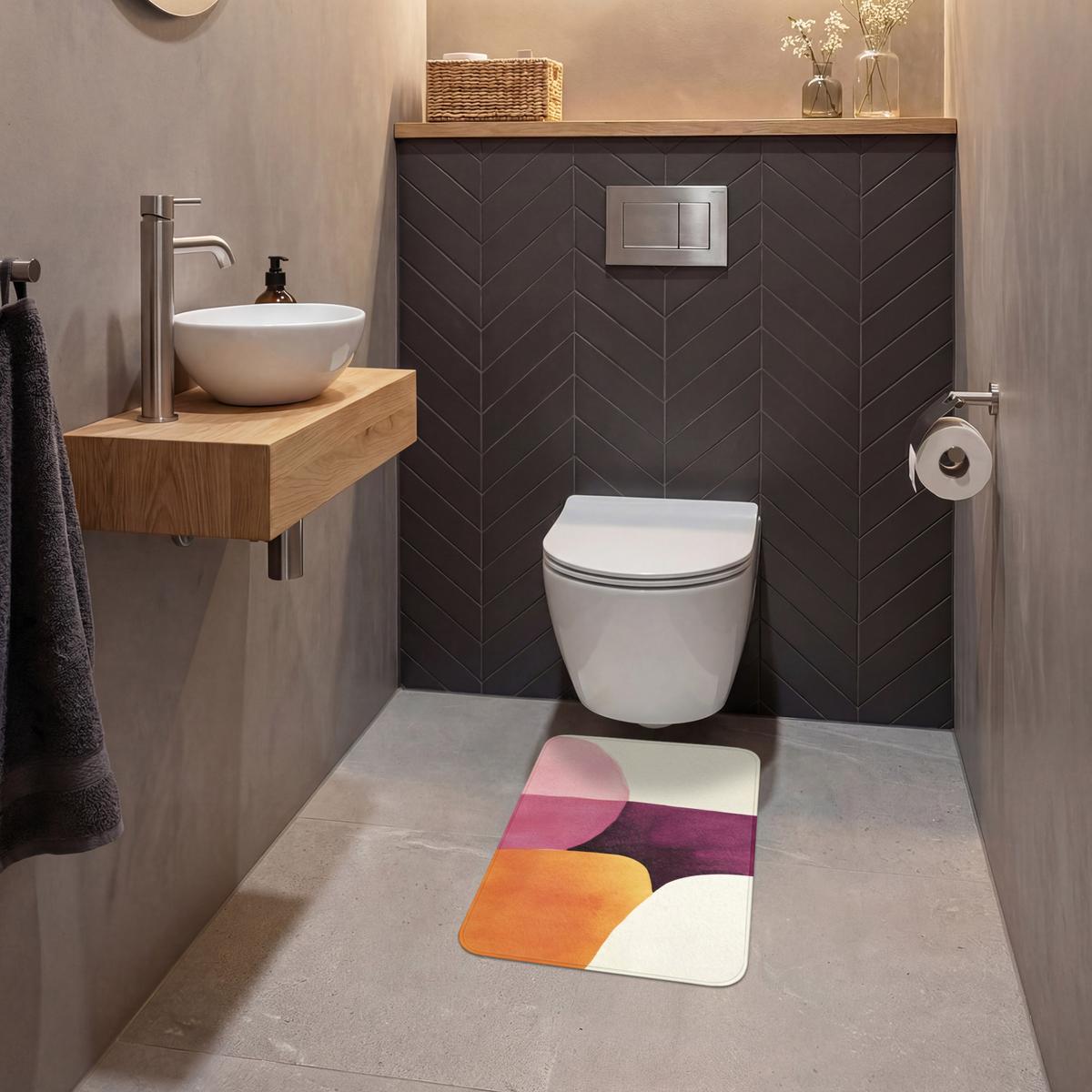 WC-VORLEGER Formen - Abstrakt - Farbenfroh WC Teppich 40x60 cm - Terracotta, Textil (40/1cm) - OnlyWow