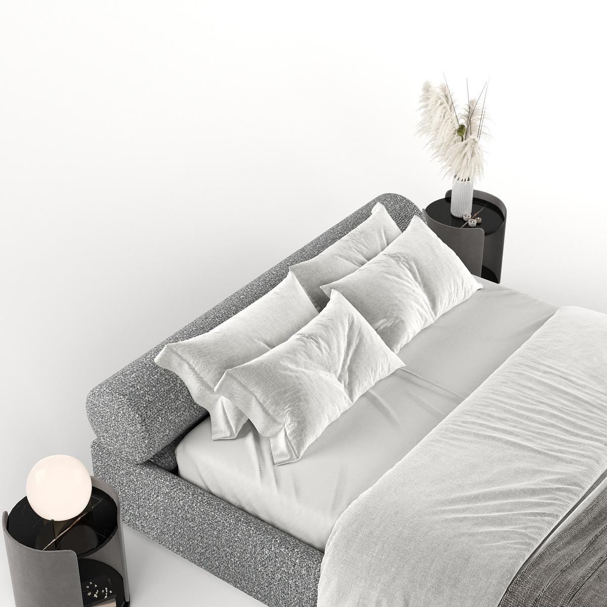 POLSTERBETT Solvo mit Stauraum 140/200 cm Hellgrau im Blur Stoff - Hellgrau/Schwarz, Holz/Holzwerkstoff (140/200cm) - AltaBeds