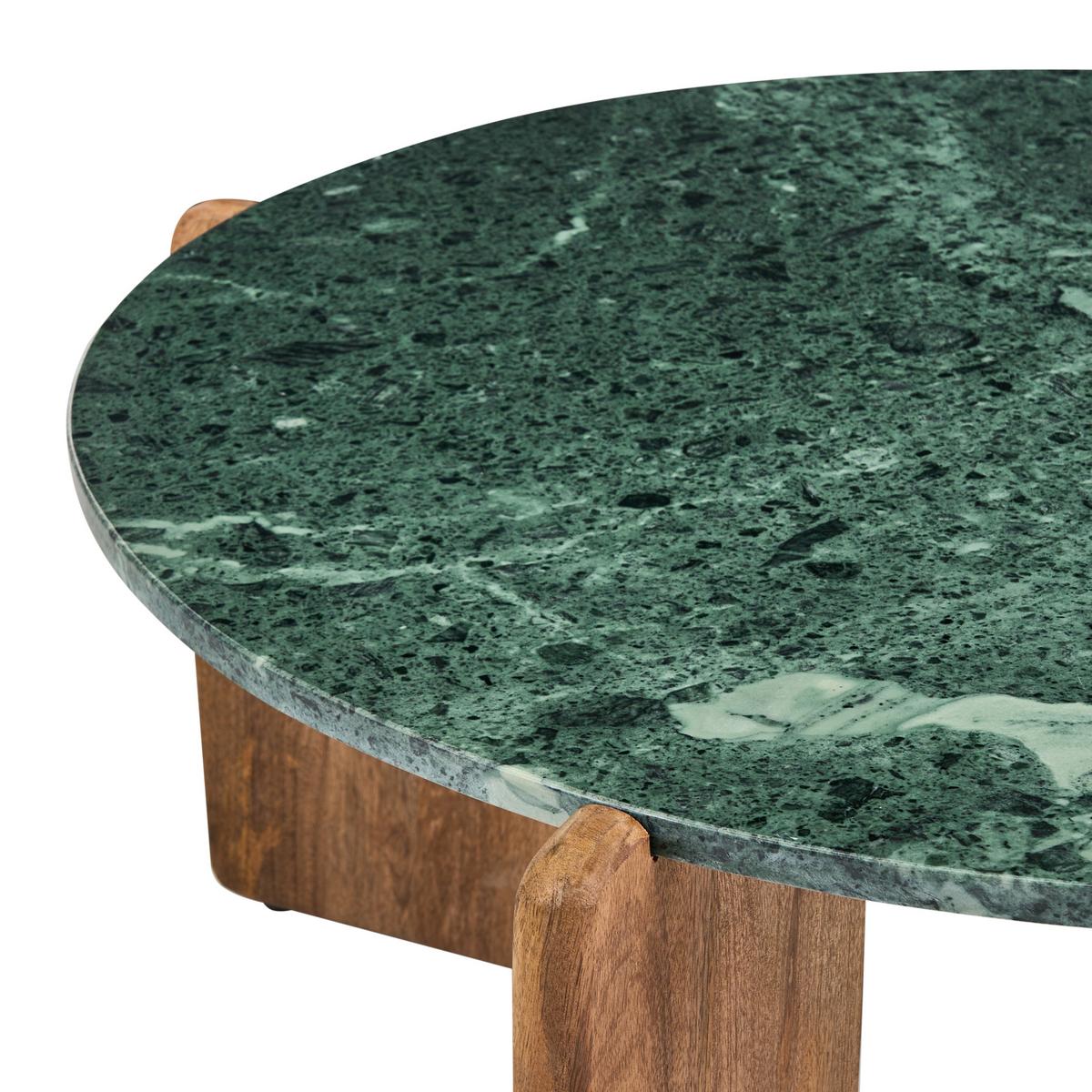 COUCHTISCH Marmor Dunkelgrün Luno - Braun/Grün, Stein (80/80/37cm) - Beliani