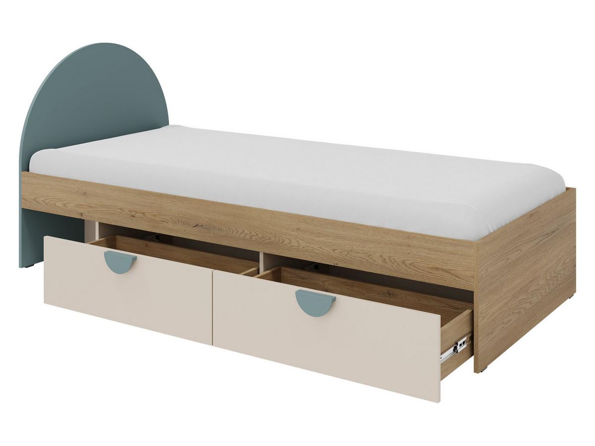JUGENDBETT Lexi 13 L / P - Eichefarben/Rosa, Holzwerkstoff/Kunststoff (90/200cm) - MIRJAN24
