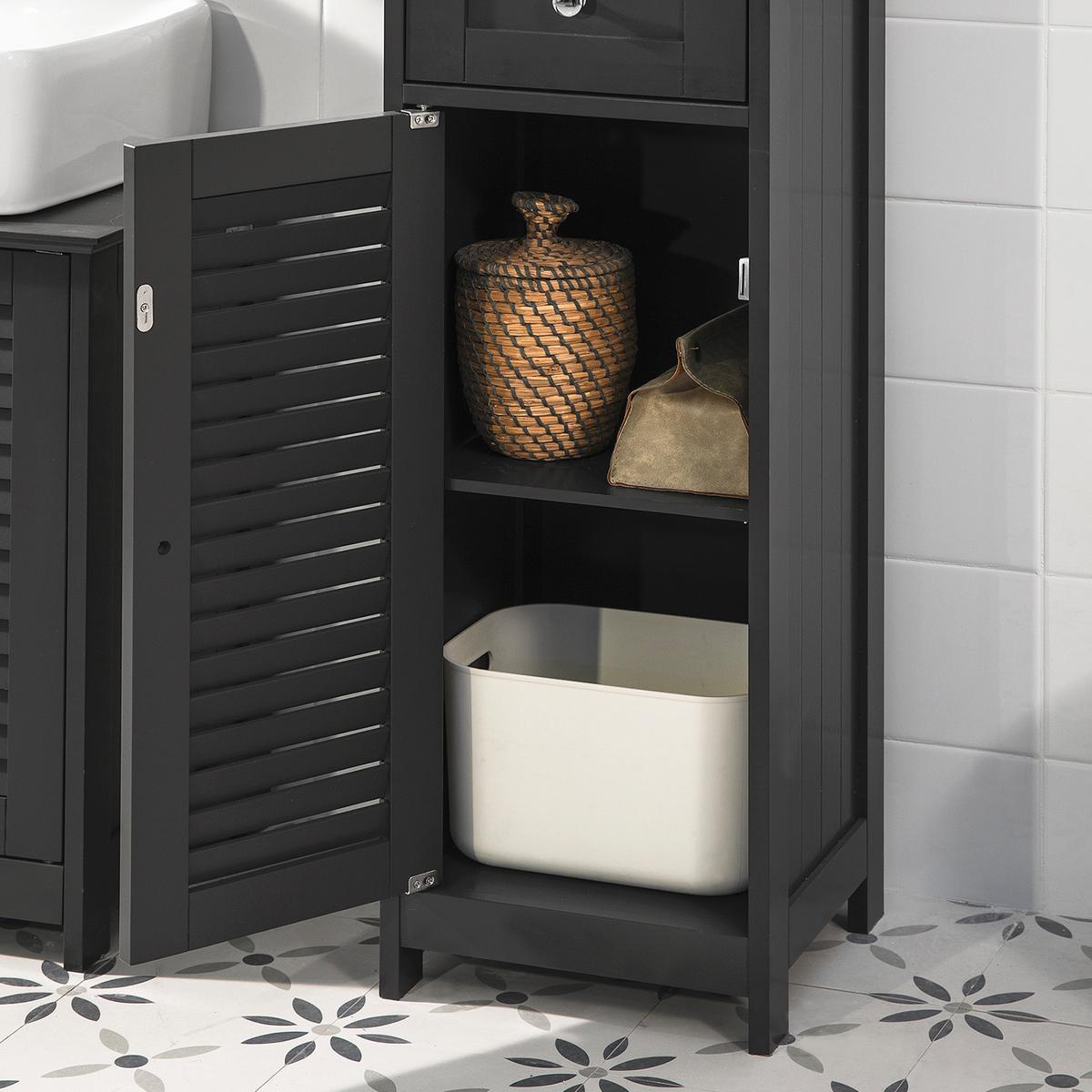 HOCHSCHRANK Dunkelgrau - Grau, Holzwerkstoff (32/170/30cm) - SoBuy