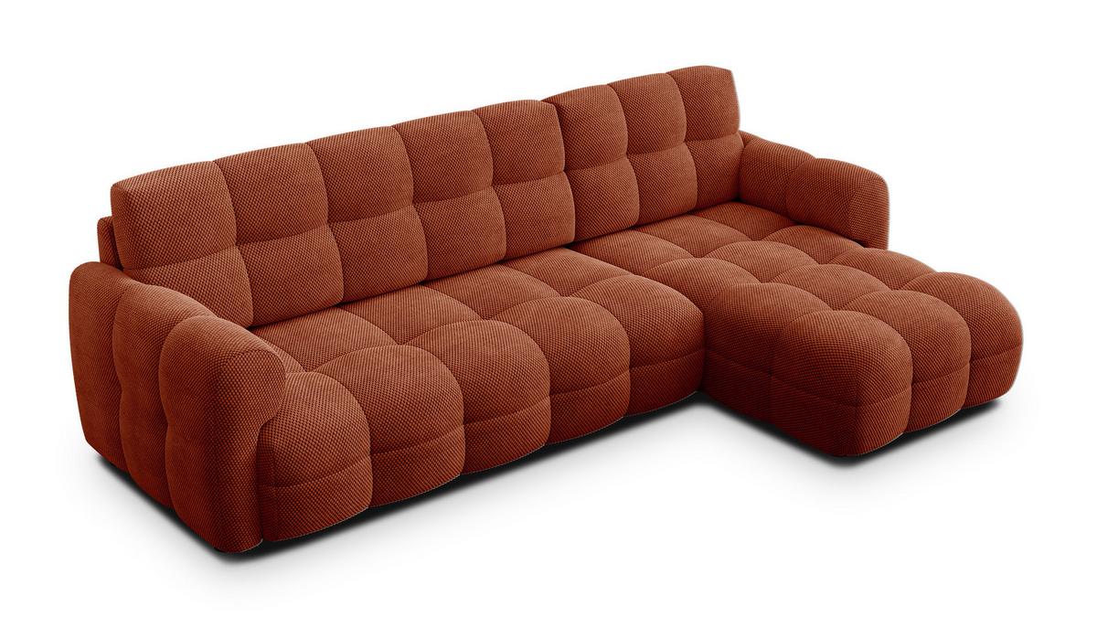 ECKSOFA MELLOW 4-Sitzer, dunkelorange - Dunkelorange/Schwarz, Holz/Textil (262/156cm) - Wozimo