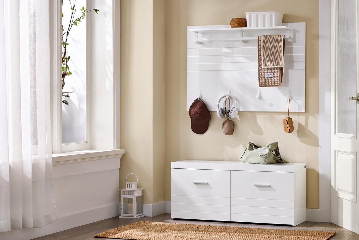 WANDGARDEROBE Weiß - Weiß, Holzwerkstoff/Metall (100/70/20cm) - SoBuy