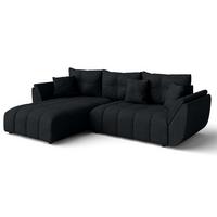 ECKSOFA L Form Verciani Schwarz 280/190/91 cm mit Schlaffunktion - Schwarz, Kunststoff/Textil (280/190cm) - AX Living