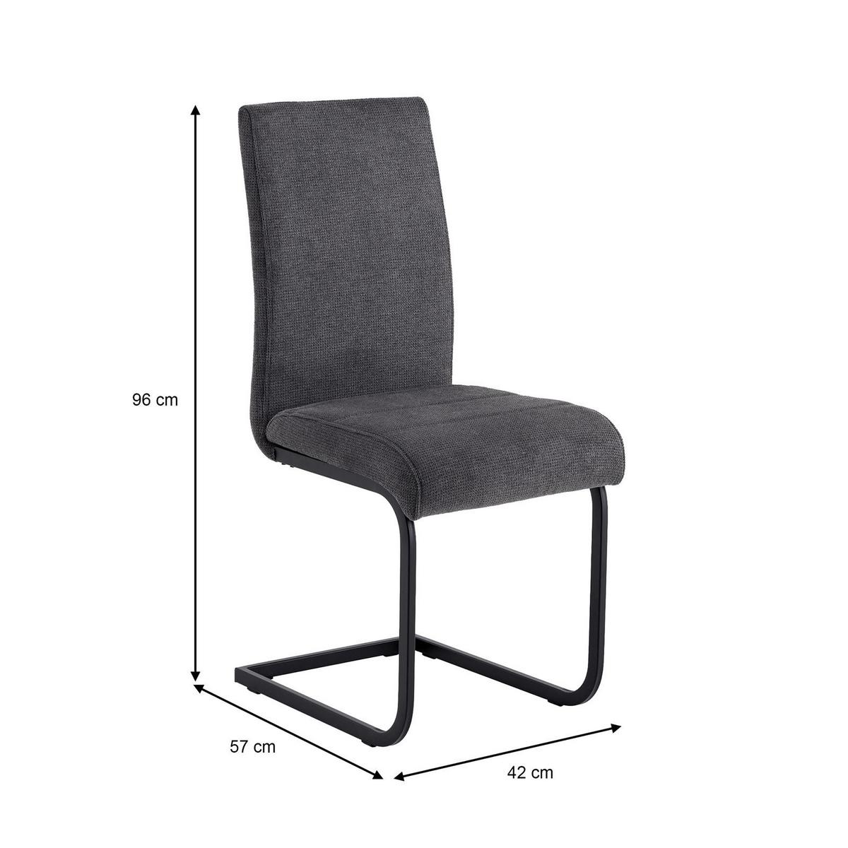 SCHWINGSTUHL LETTICIA 4ER-SET - Anthrazit, Textil (44/97/59cm) - IDIMEX