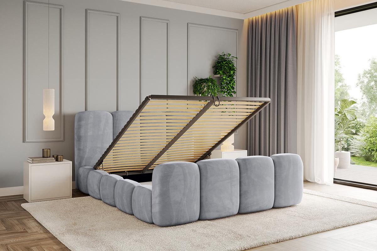 POLSTERBETT mit Bettkasten, Fußteil und Lattenrost, Boxbett ohne Matratze - KALA-Z 140x200 Hellgrau - Hellgrau, Holzwerkstoff/Textil (140/200cm) - ALTDECOR