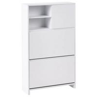 SCHUHSCHRANK Weiß Cobar - Weiß, Holzwerkstoff (70/118/24cm) - Beliani