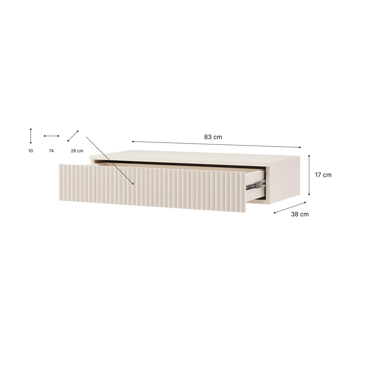 KONSOLENTISCH Soft mit 1 Schublade und geriffelten Fronten, Kaschmir - Kaschmir, Holzwerkstoff (38/83/17cm) - Beautysofa