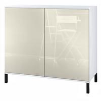 KOMMODE Skadu Creme Hochglanz - Creme, Holzwerkstoff (92.5/83.5/35cm) - Vladon
