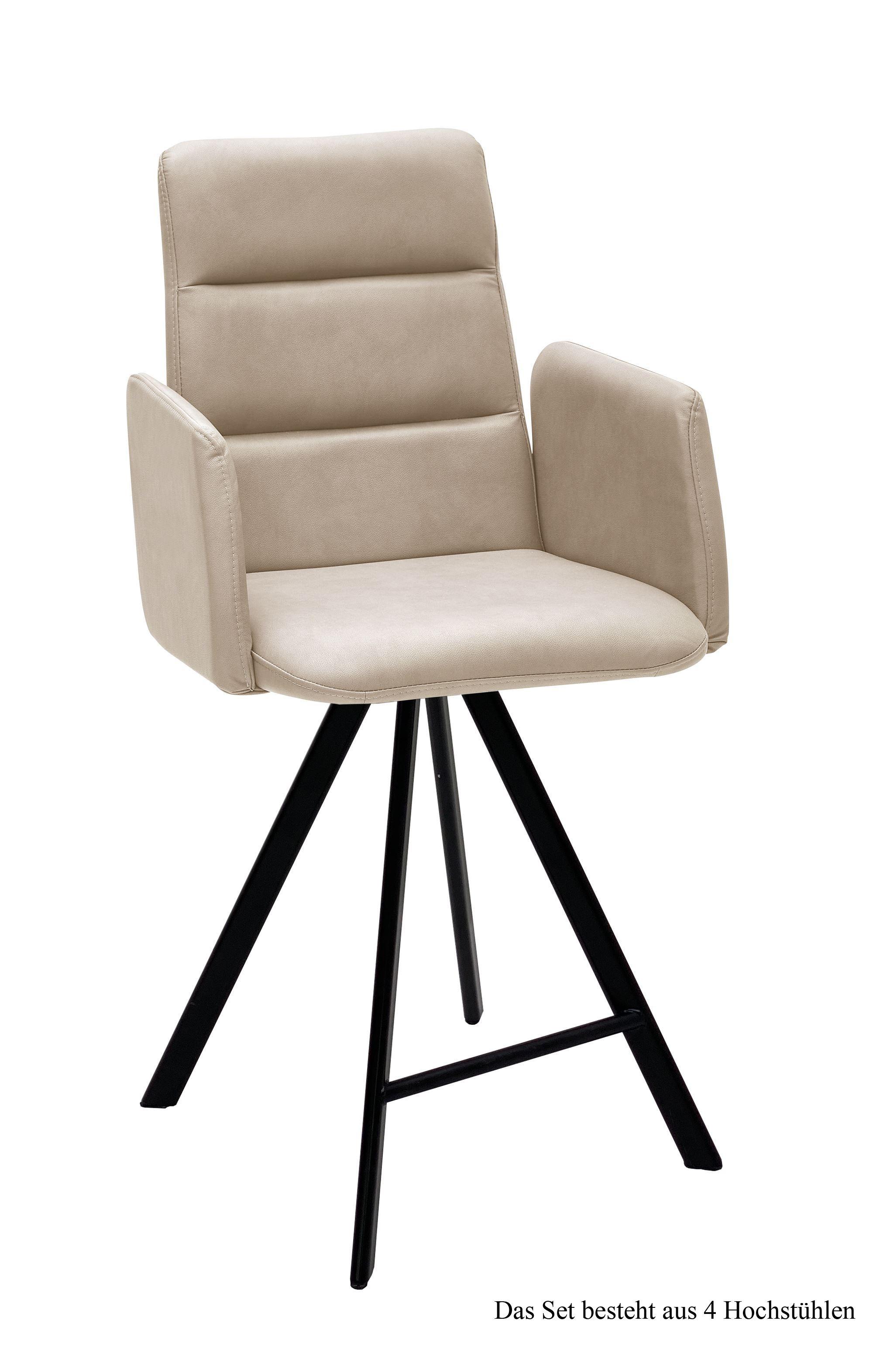 THEKENSTUHL drehbar (4er-Set) Devonna 52x109x60 Schwarz/Natur - Schwarz/Naturfarben, Kunststoff (60/109/52cm) - 58aufmkessel