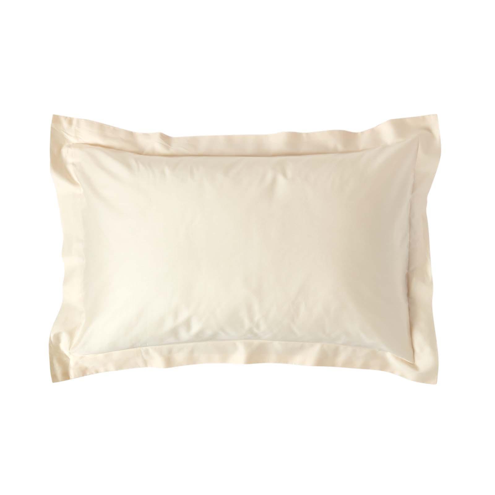 BIO-KISSENBEZUG Satin mit Stehsaum, Fadendichte 400 - Creme, Textil (48/74cm) - Homescapes