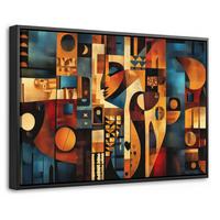 LEINWAND Bilder mit Rahmen - Figuren - Abstrakt - Symbole - 30x20 - Terracotta, Textil (30/20cm) - MuchoWow