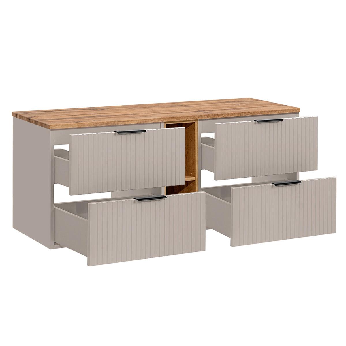 WASCHTISCHUNTERSCHRANK 140.8cm Adriel Kaschmir und Holz - Beige, Holzwerkstoff (140.8/59/46cm) - Petits-meubles