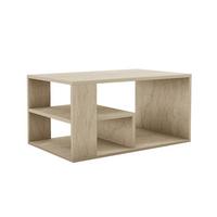 COUCHTISCH mit regalböden, travertin-dekor - eros 80/40/50 cm - Beige, Holzwerkstoff (56/40/50cm) - Calicosy