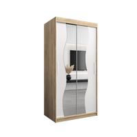 SCHWEBETÜRENSCHRANK 200/100/62 2-türig - Silberfarben/Weiß, Holz/Kunststoff (100/200/62cm) - MÖBEL KRYSPOL