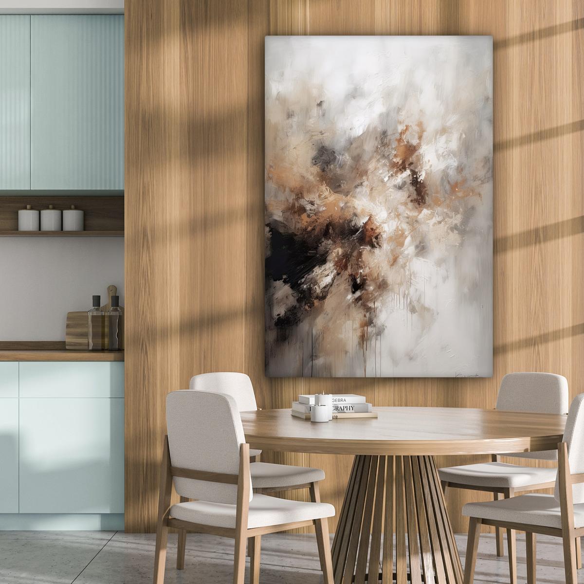 LEINWANDBILD Farbe - Abstrakt - Beige - Kunst Deko XXL 80x120 cm - Greige, Textil (80/120cm) - MuchoWow