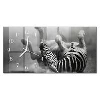 WANDUHR aus Glas 60x30 cm - Rippchen - Schwarz, Glas (60/30/0.4cm) - TULUP