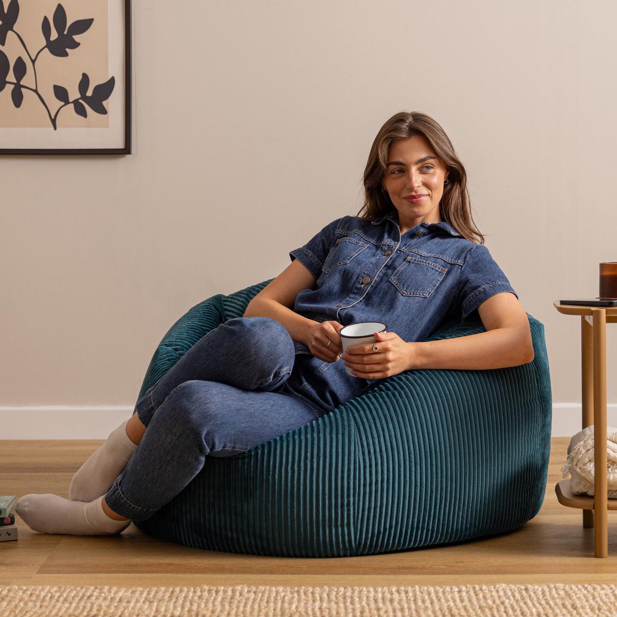 SITZSACK Cord Kingston XXL - Dunkelgrün, Textil (92/52/92cm) - icon