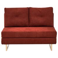 SCHLAFSOFA 2-Sitzer Stoff Rot Jerslev - Hellbraun/Rot, Textil (120/87/84cm) - Beliani