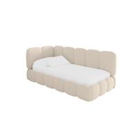 EINZELLBETT Jugendbett mit Bettkasten, Rechts - AVRY 90x200 Dunkelbeige - Taupe/Cappuccino, Holzwerkstoff/Textil (90/200cm) - ALTDECOR