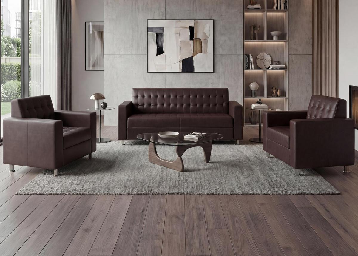 SOFAGARNITUR Dunkelbraun - Dunkelbraun, Textil (89/82/75cm) - MCW
