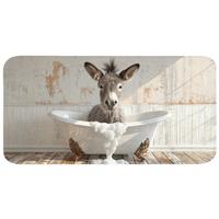 BADEMATTE Esel - Tiere - Badewanne - Schaumstoff 120x60 cm - Creme, Textil (120/60cm) - OnlyWow