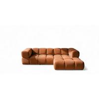 ECKSOFA Blanche In Bluvel - Rotbraun, Holzwerkstoff/Textil (150/280cm) - Fun Möbel