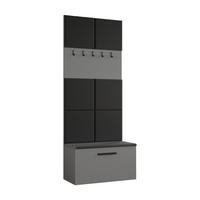 GARDEROBENSCHRANK Rosanno I Grau 80,6/204/40 cm – Modern, mit Kleiderhaken - Grau, Holzwerkstoff/Kunststoff (80.6/204/40cm) - AX Living