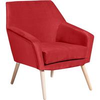 SESSEL Kachka Bezug Samtvelour Buche natur / rot - Buchefarben/Rot, Kunststoff (71/81/67cm) - 58aufmkessel