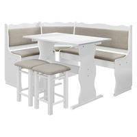 ECKBANKGRUPPE Mini - Beige/Weiß, Holz (145/87/105cm) - MIRJAN24
