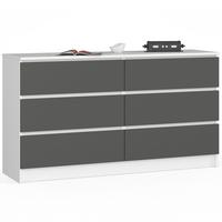 KOMMODE Weiß, Graphit Grau 77/138/40 - Weiß, Holzwerkstoff (138/77/40cm) - RAUMHIRSCH FURNITURE