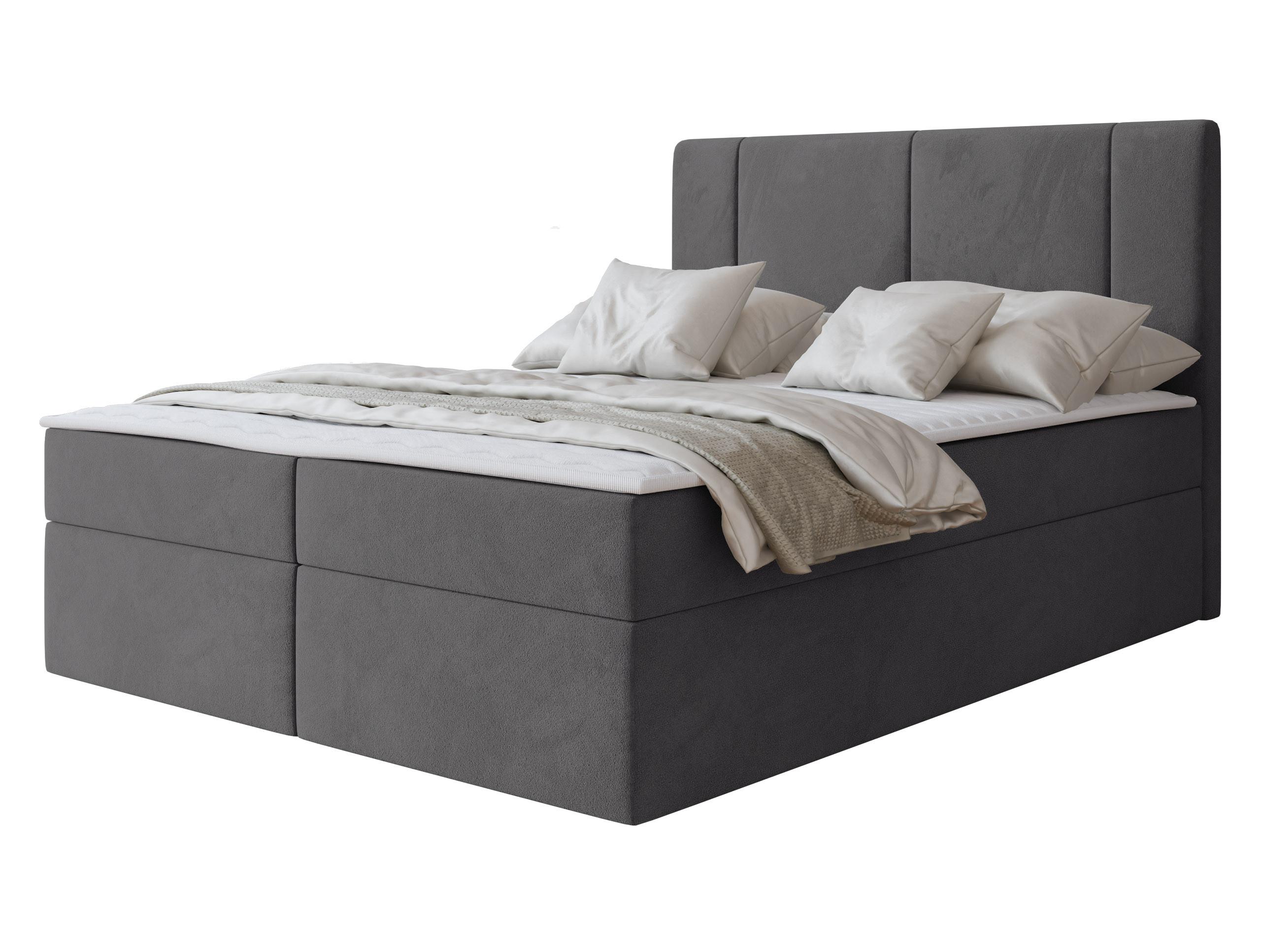 BOXBETT Michelle 160x200 - H3 - Schwarz/Grau, Holzwerkstoff/Kunststoff (160/200cm) - MIRJAN24