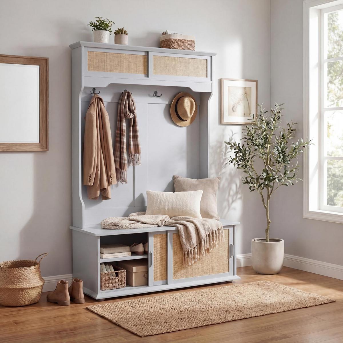 GARDEROBE Hellgrau - Hellgrau, Holz (100/163/47cm) - MCW