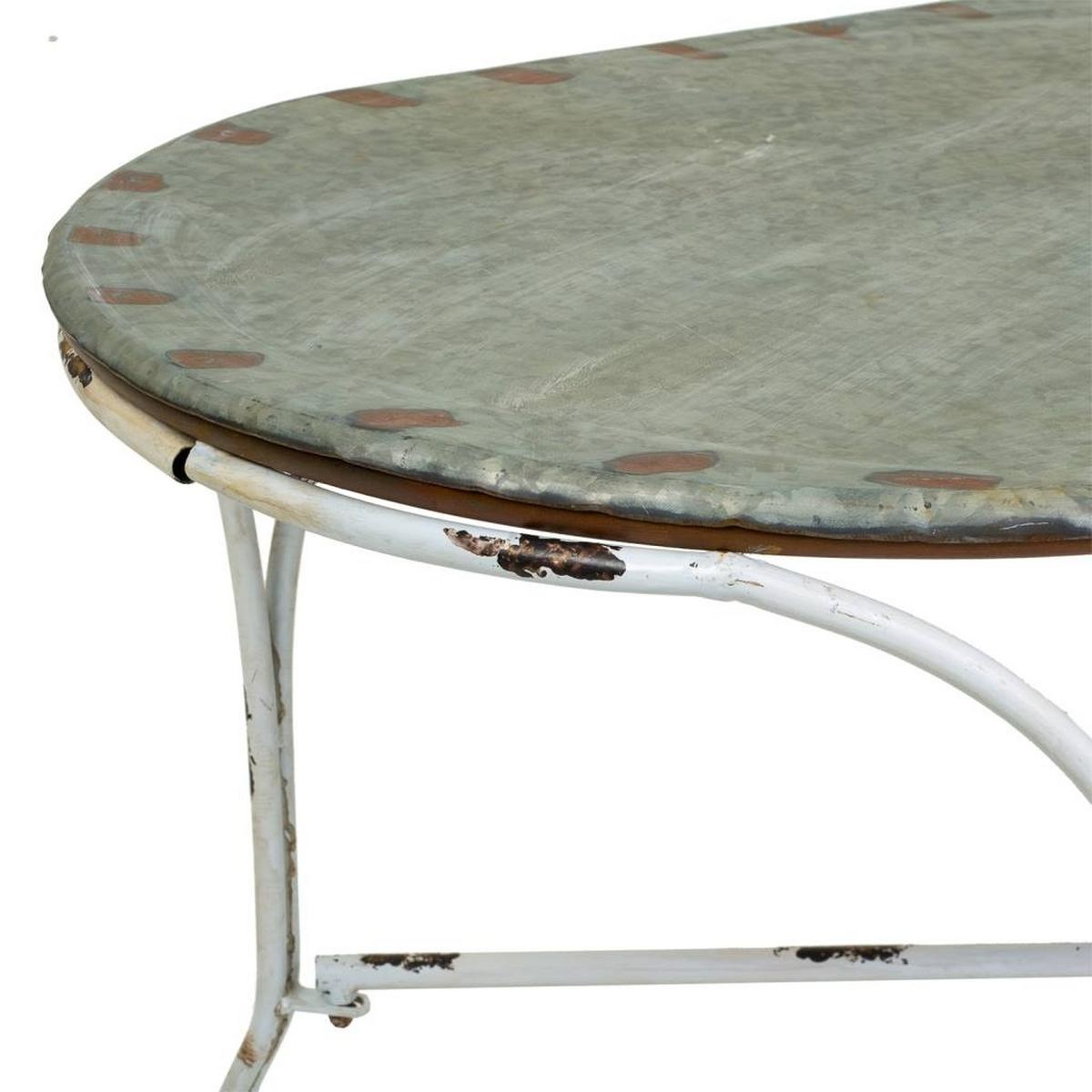 BEISTELLTISCH aus Metall, grau, 121x65x52cm - Grau, Metall (65/120.5/52cm) - Wanderlust